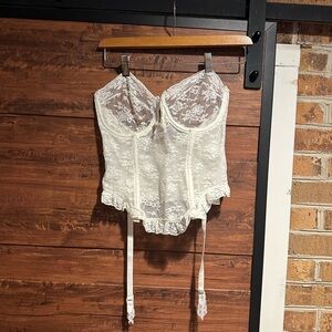 Vintage Jezebel For Victoria Secret Lace Corset Lingerie Garters 36 C